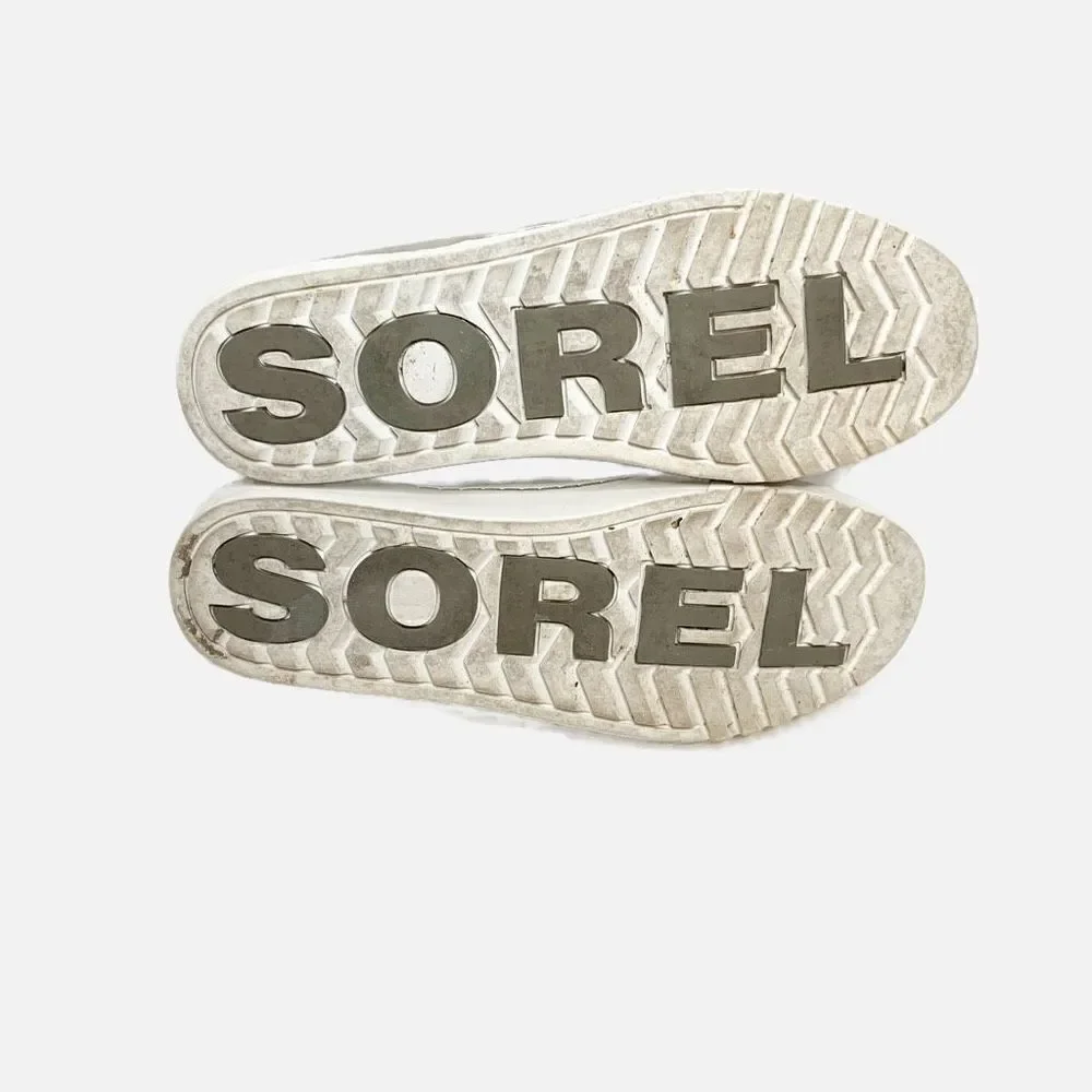 Sorel Campsneak Gray Green Suede Leather Slip On Flats Sneakers Women’s Size 8.5